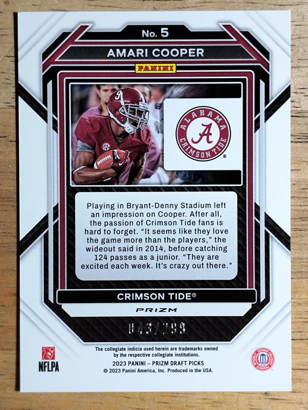 2023 Panini Prizm Draft Picks Prizms Red #5 Amari Cooper/299