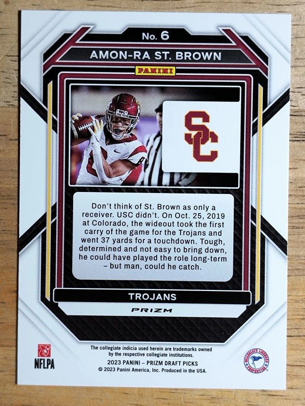 2023 Panini Prizm Draft Picks Prizms Silver #6 Amon-Ra St. Brown