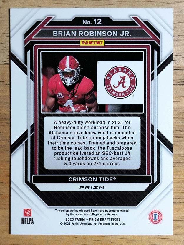 2023 Panini Prizm Draft Picks Prizms Silver #12 Brian Robinson Jr.