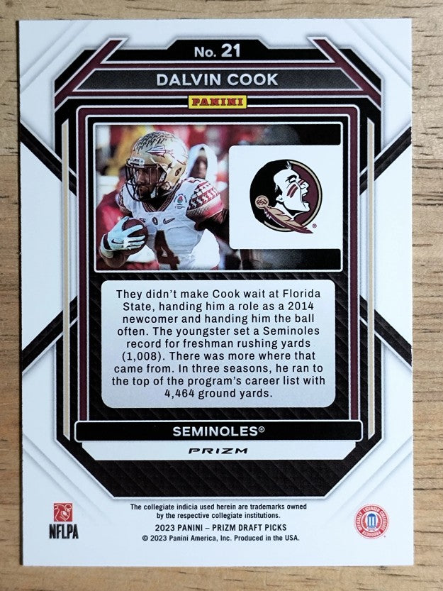 2023 Panini Prizm Draft Picks Prizms Silver #21 Dalvin Cook