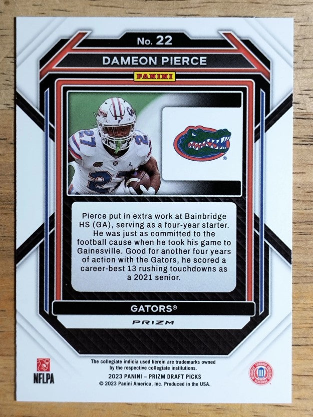 2023 Panini Prizm Draft Picks Prizms Silver #22 Dameon Pierce