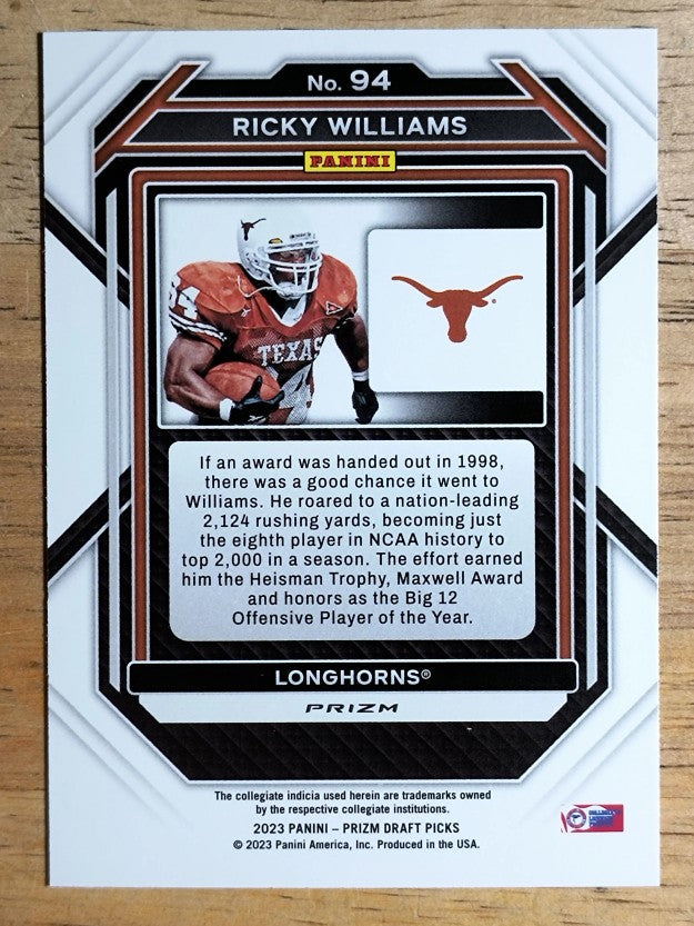 2023 Panini Prizm Draft Picks Prizms Silver #94 Ricky Williams