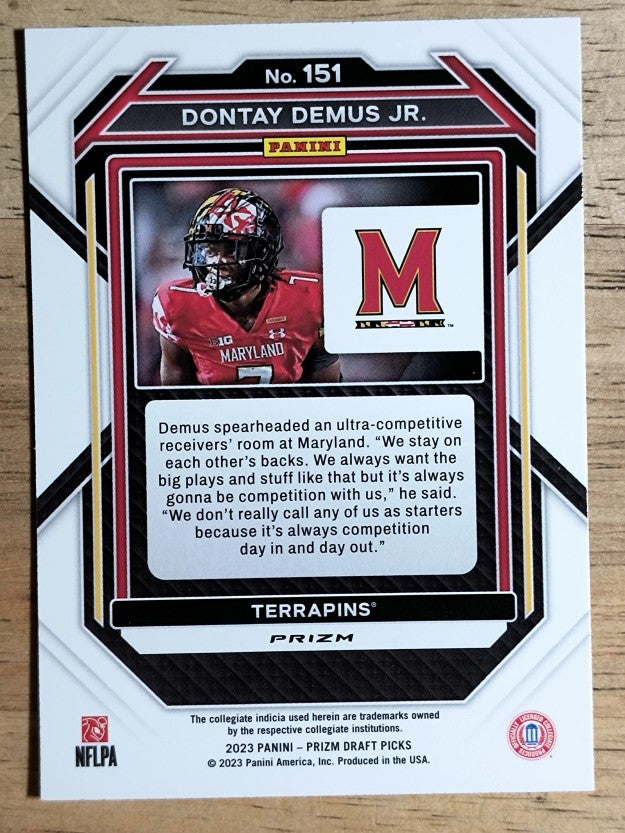 2023 Panini Prizm Draft Picks Prizms Silver #151 Dontay Demus Jr.