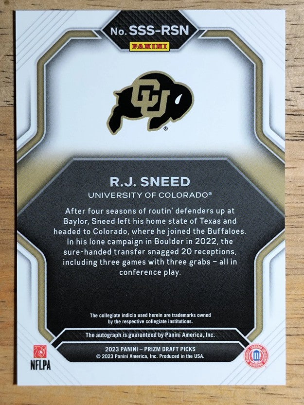 2023 Panini Prizm Draft Picks Saturday Star Signatures #39 R.J. Sneed