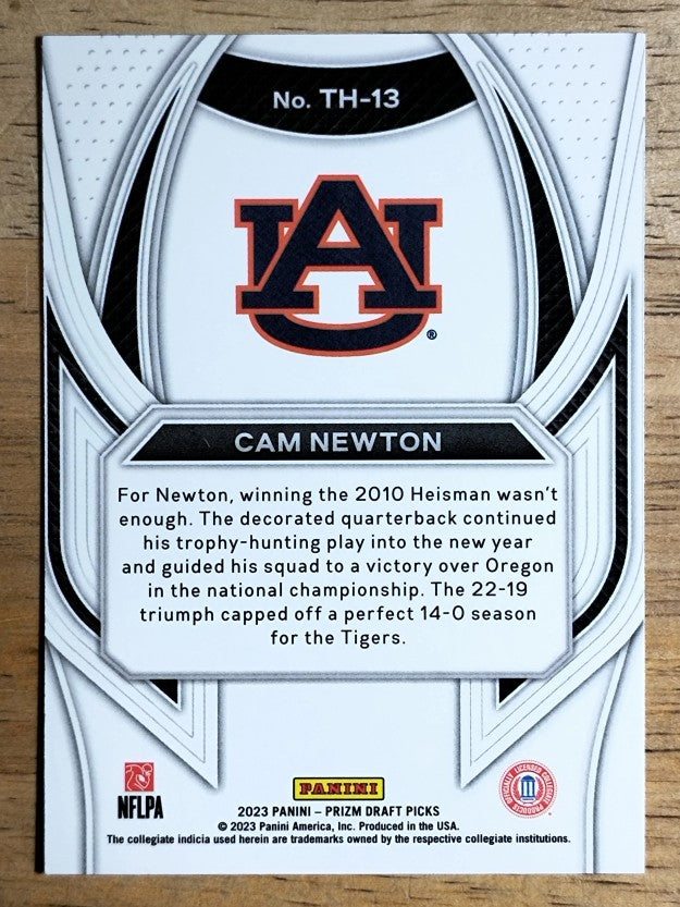2023 Panini Prizm Draft Picks Trophy Hunting #13 Cam Newton
