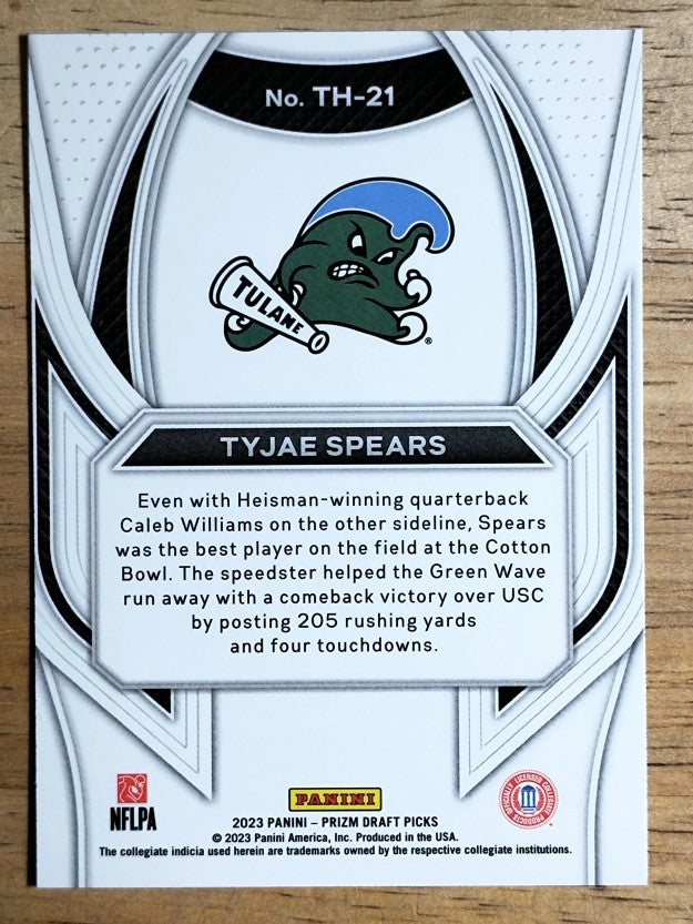 2023 Panini Prizm Draft Picks Trophy Hunting #21 Tyjae Spears