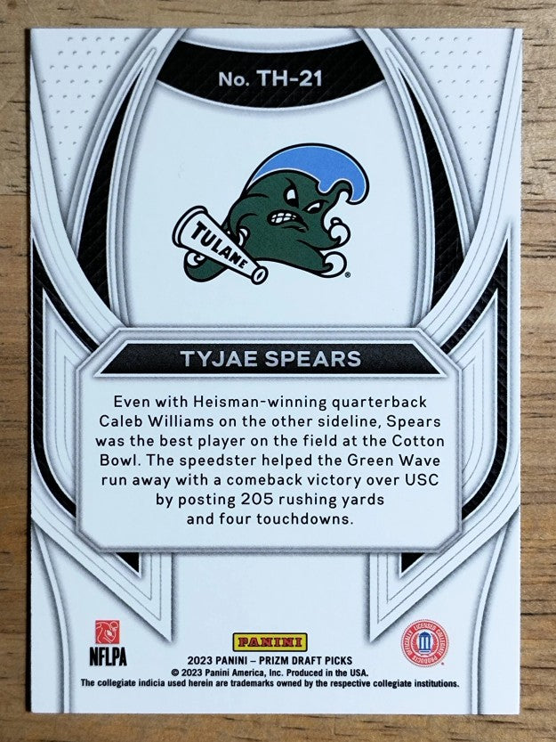 2023 Panini Prizm Draft Picks Trophy Hunting #21 Tyjae Spears