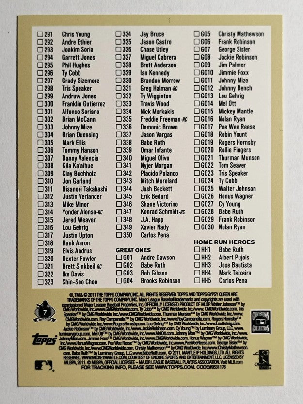 2011 Topps Gypsy Queen Checklists #2 195-Inserts