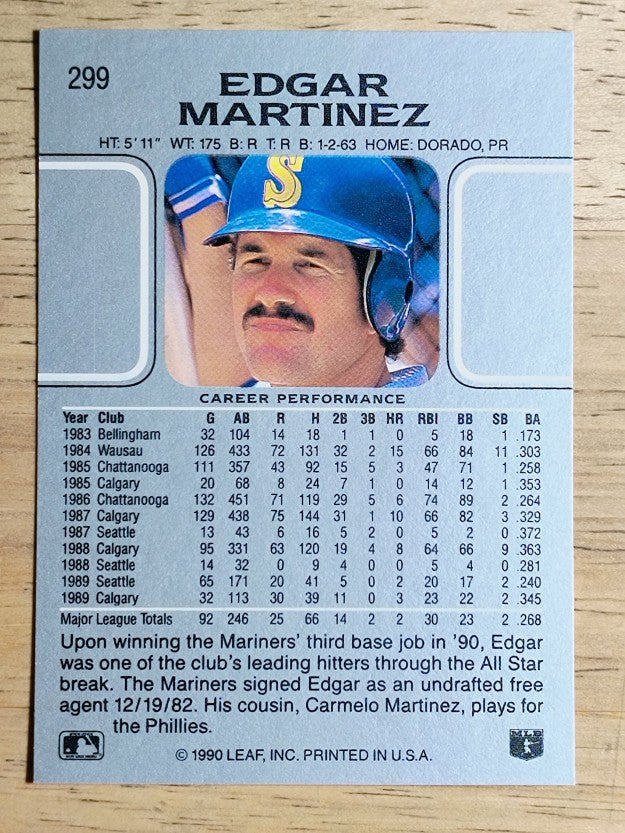 1990 Leaf #299 Edgar Martinez