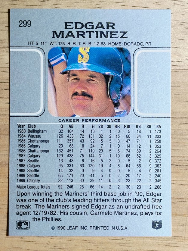 1990 Leaf #299 Edgar Martinez