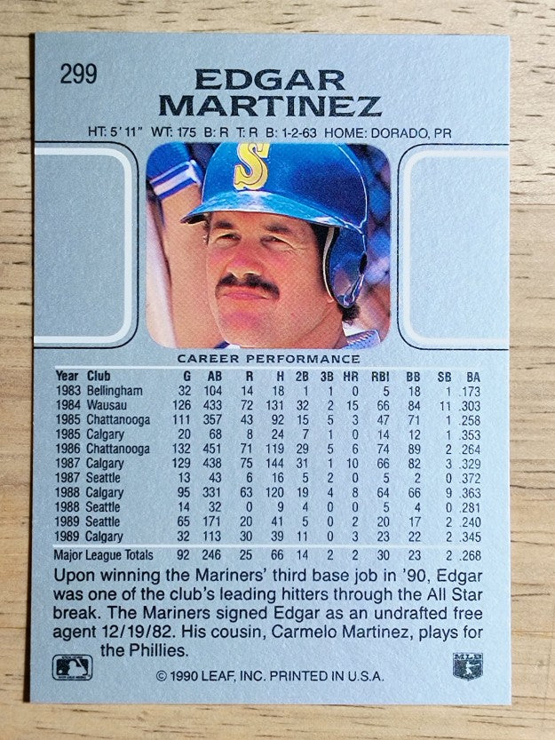 1990 Leaf #299 Edgar Martinez