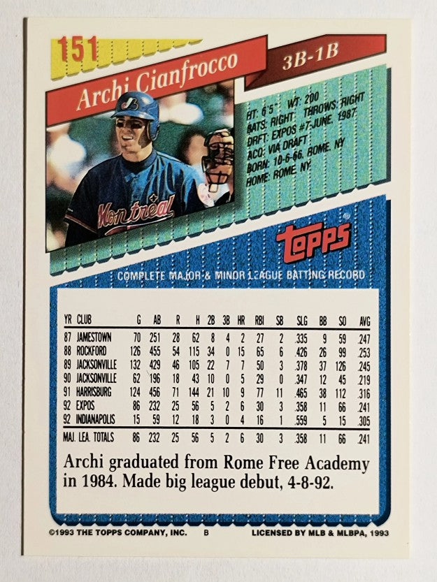 1993 Topps Gold #151 Archi Cianfrocco