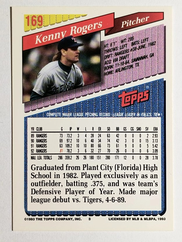 1993 Topps Gold #169 Kenny Rogers