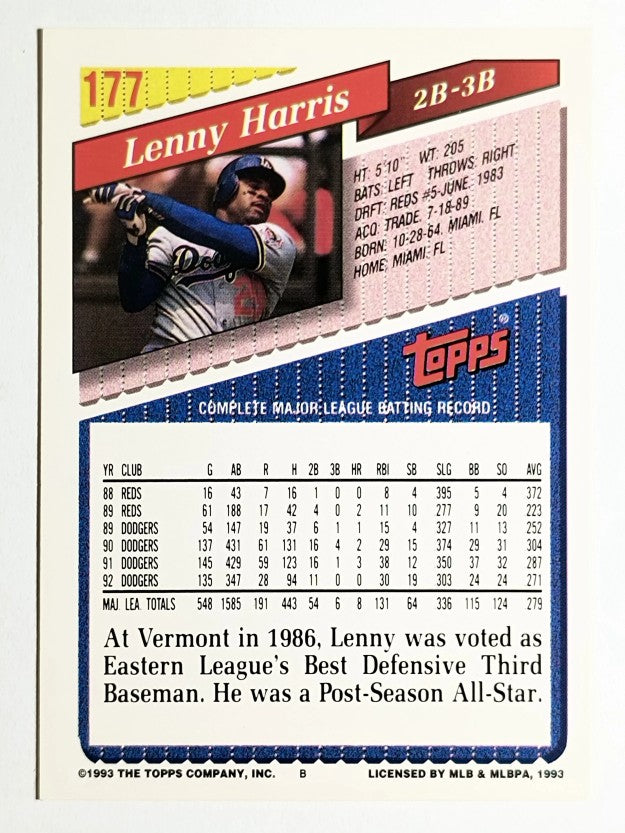 1993 Topps Gold #177 Lenny Harris