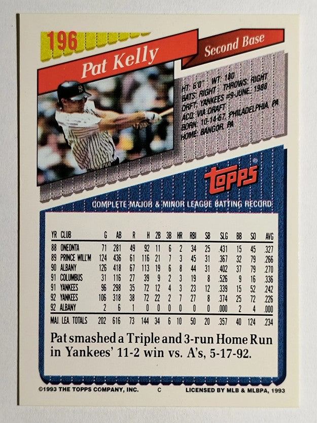 1993 Topps Gold #196 Pat Kelly