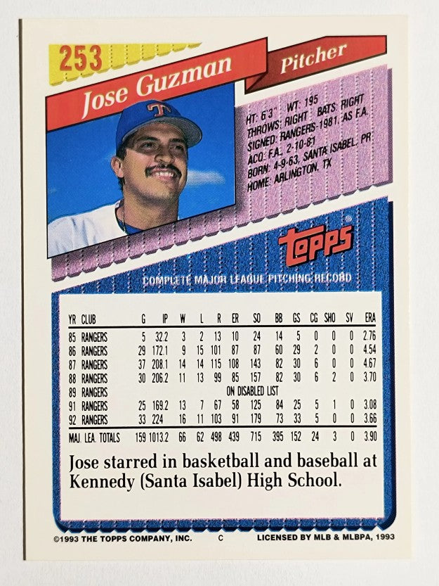 1993 Topps Gold #253 Jose Guzman