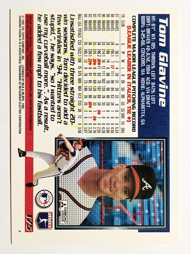1995 Topps #175 Tom Glavine