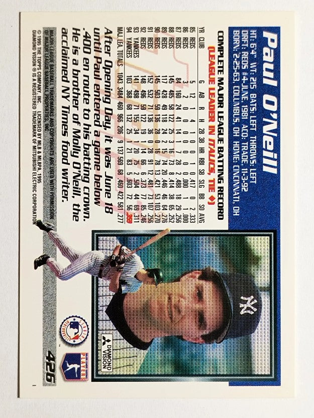 1995 Topps #426 Paul O'Neill