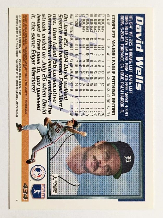 1995 Topps #434 David Wells