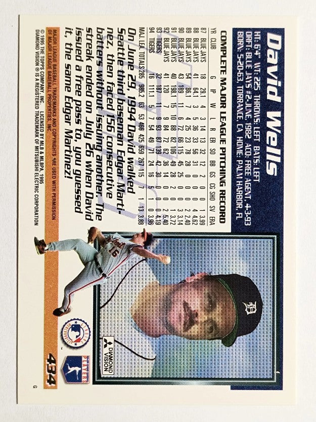 1995 Topps #434 David Wells