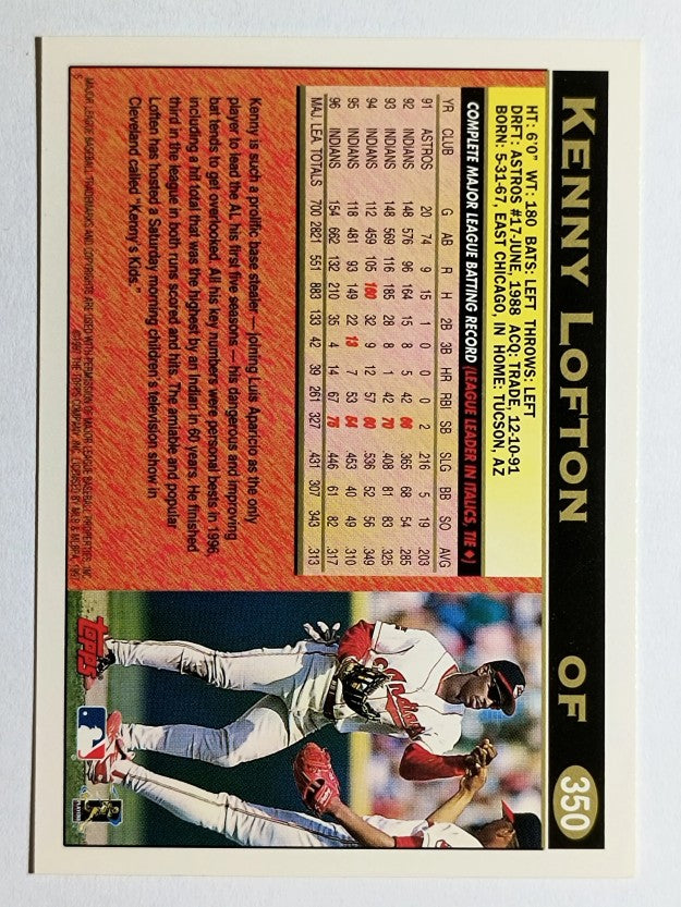 1997 Topps #350 Kenny Lofton