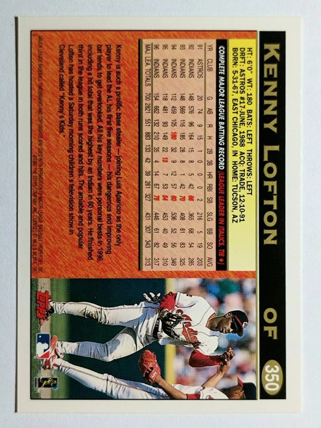 1997 Topps #350 Kenny Lofton