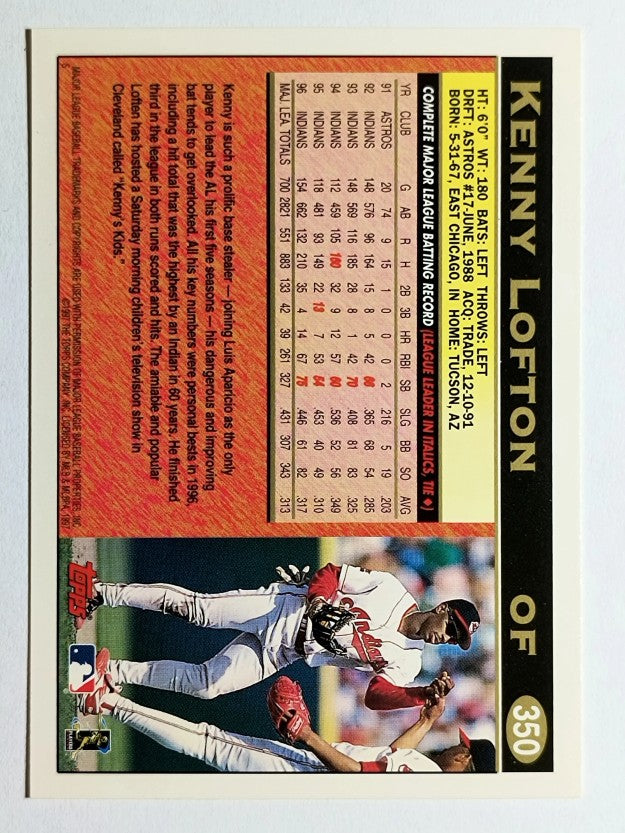 1997 Topps #350 Kenny Lofton