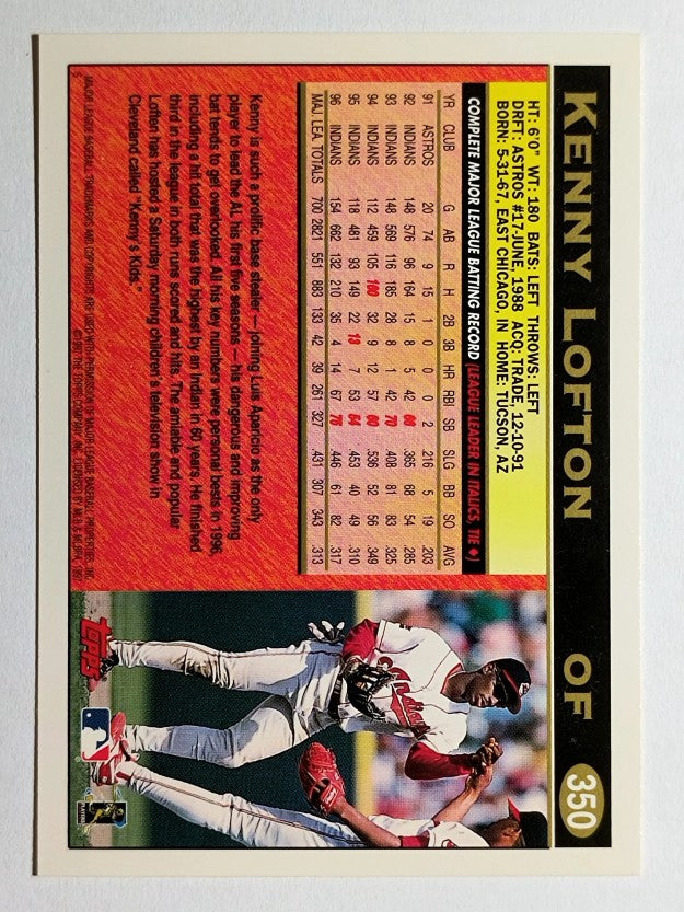 1997 Topps #350 Kenny Lofton