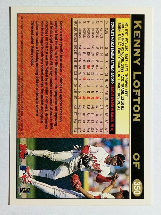 1997 Topps #350 Kenny Lofton