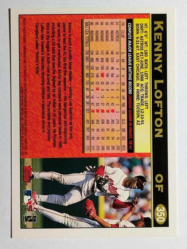 1997 Topps #350 Kenny Lofton
