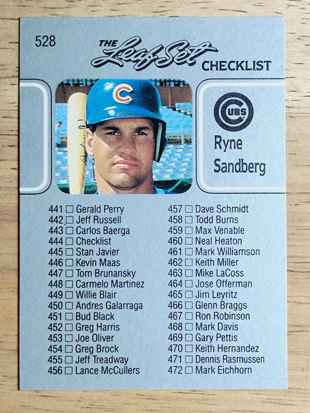 1990 Leaf #528 Ryne Sandberg CL