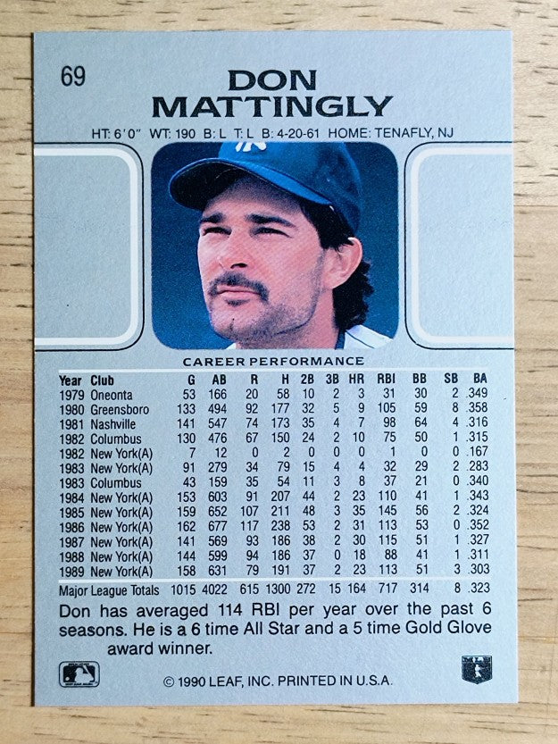 1990 Leaf #69 Don Mattingly