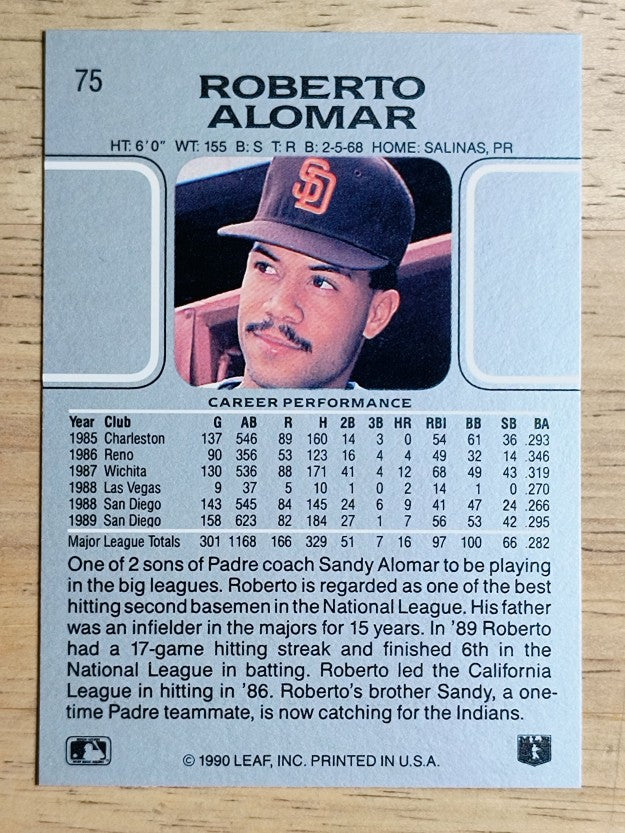 1990 Leaf #75 Roberto Alomar