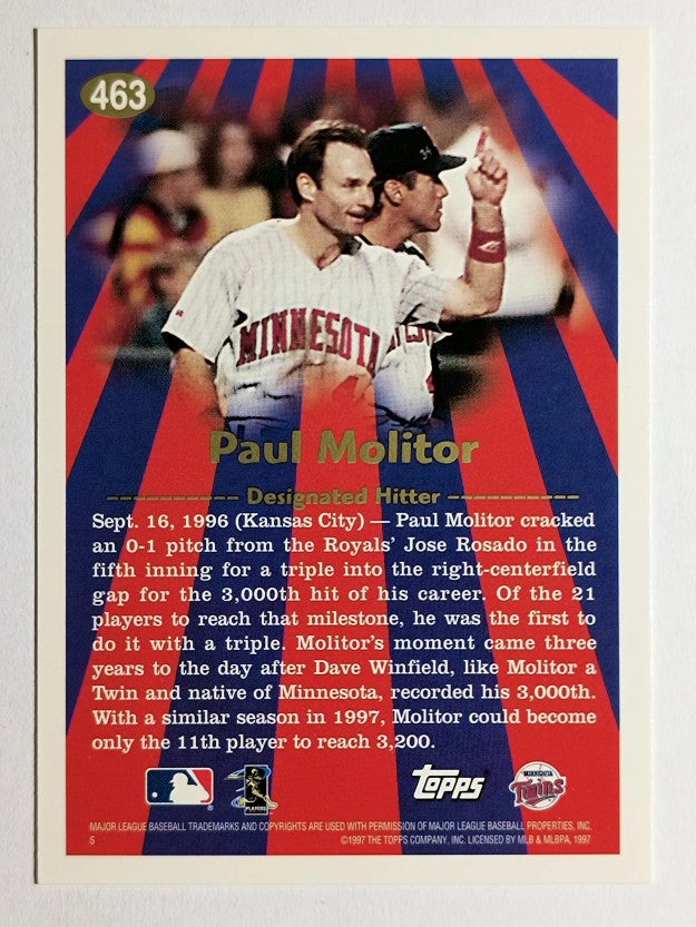 1997 Topps #463 Paul Molitor SH