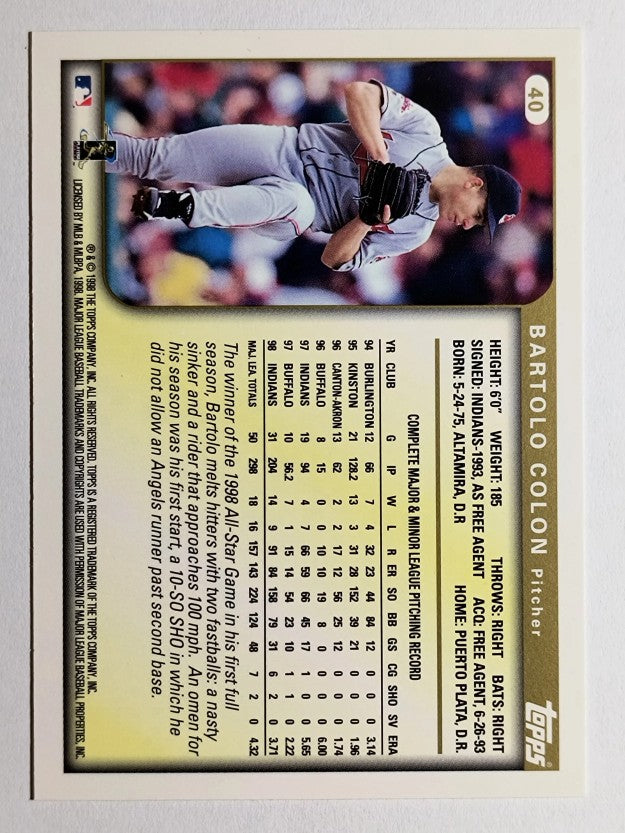 1999 Topps #40 Bartolo Colon