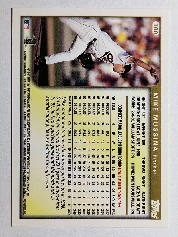 1999 Topps #180 Mike Mussina