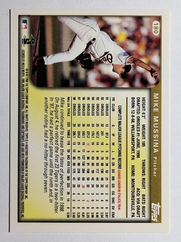 1999 Topps #180 Mike Mussina