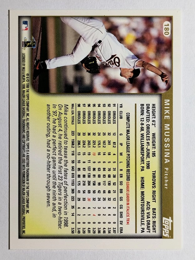 1999 Topps #180 Mike Mussina