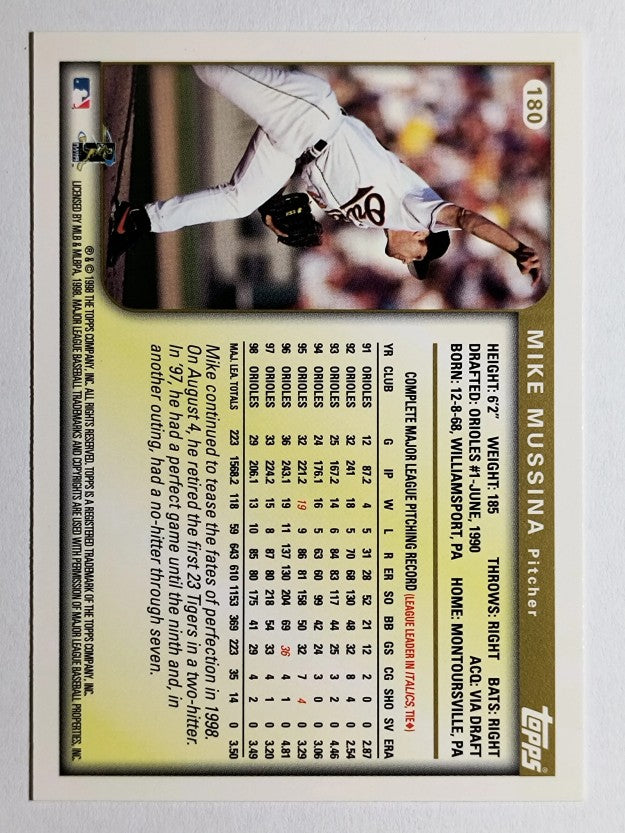 1999 Topps #180 Mike Mussina