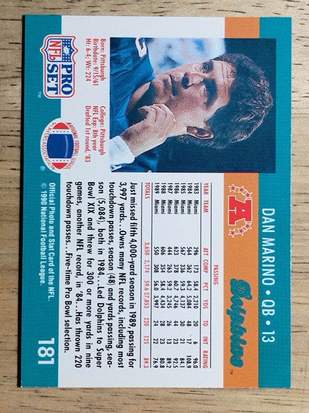 1990 Pro Set #181 Dan Marino