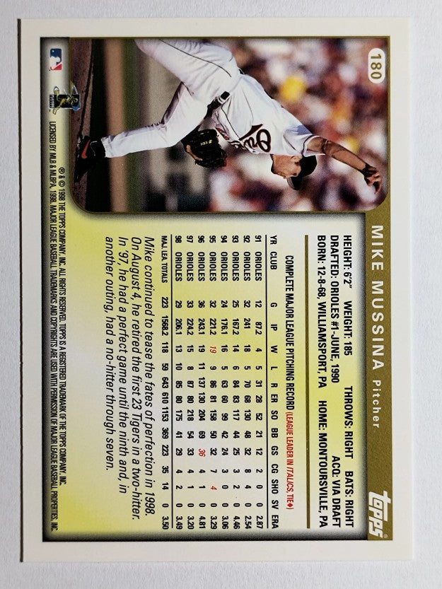 1999 Topps #180 Mike Mussina