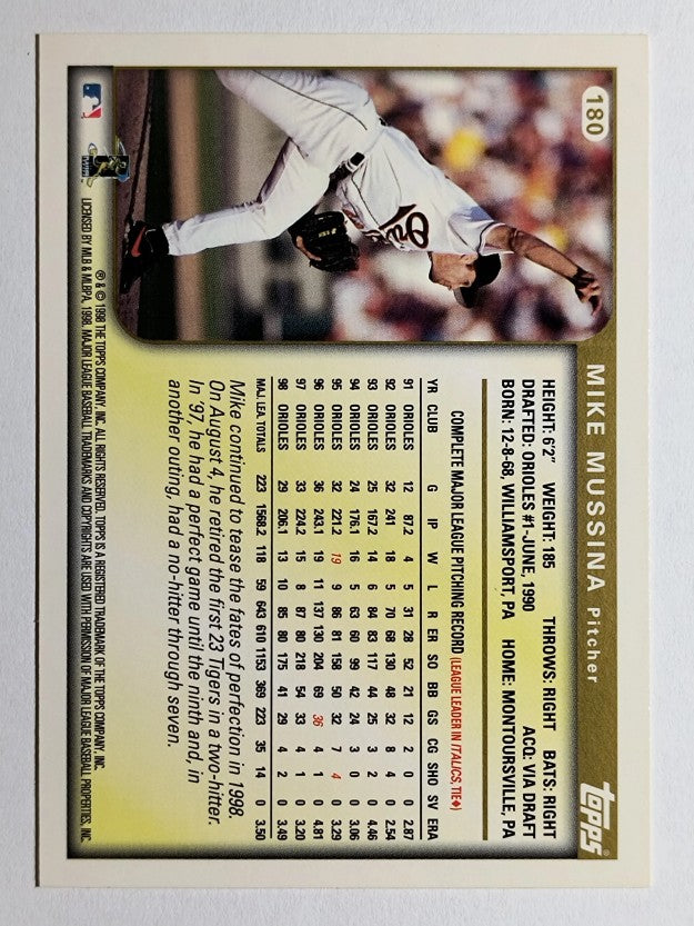1999 Topps #180 Mike Mussina