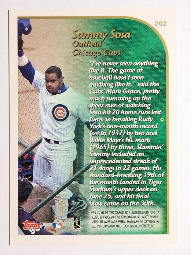 1999 Topps #202 Sammy Sosa HL