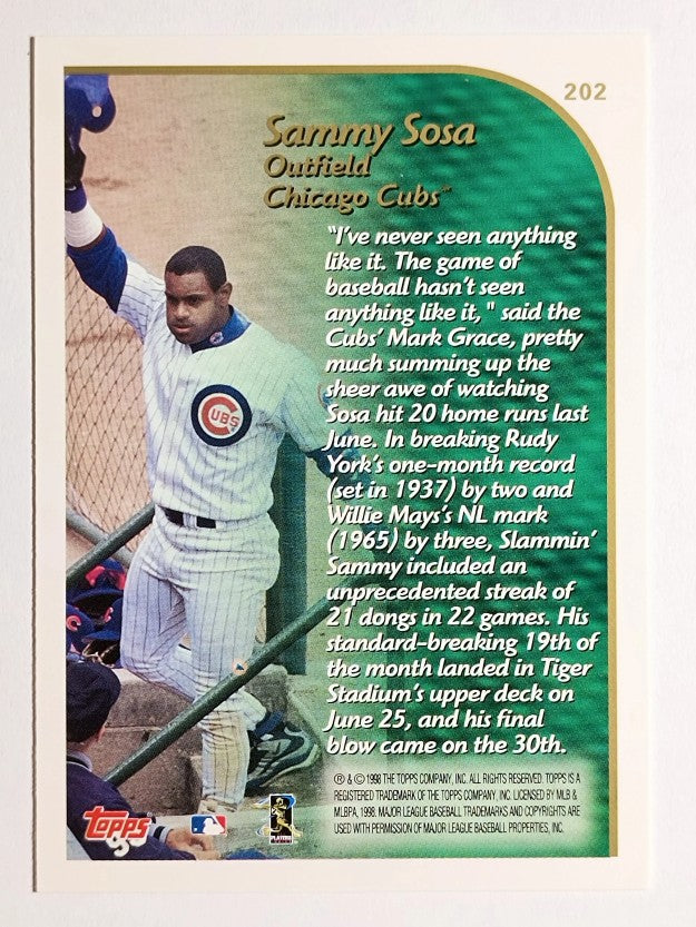 1999 Topps #202 Sammy Sosa HL