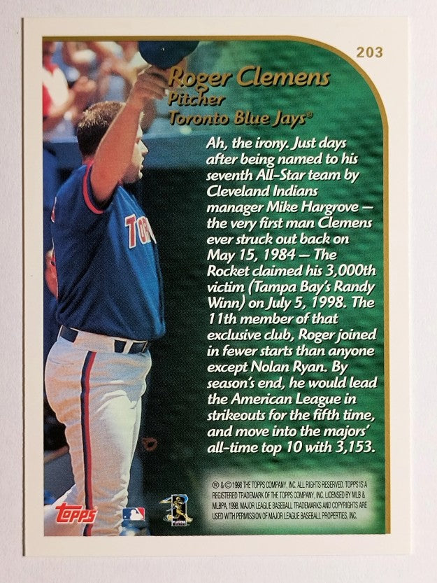 1999 Topps #203 Roger Clemens HL