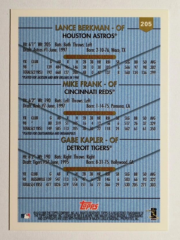 1999 Topps #205 Lance Berkman/Gabe Kapler