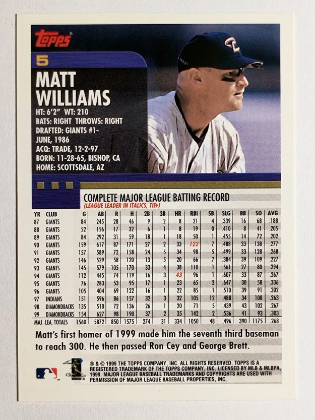 2000 Topps #5 Matt Williams