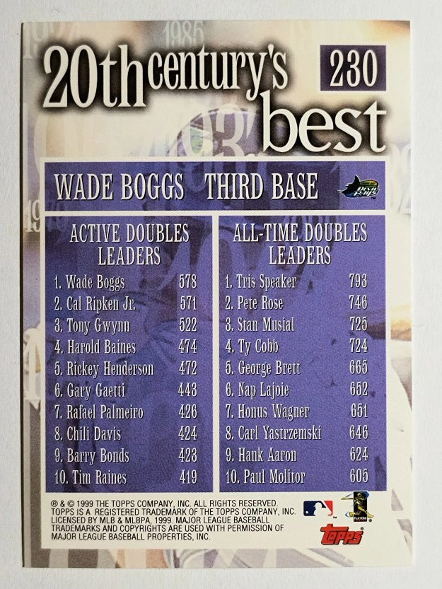 2000 Topps #230 Wade Boggs 20CB