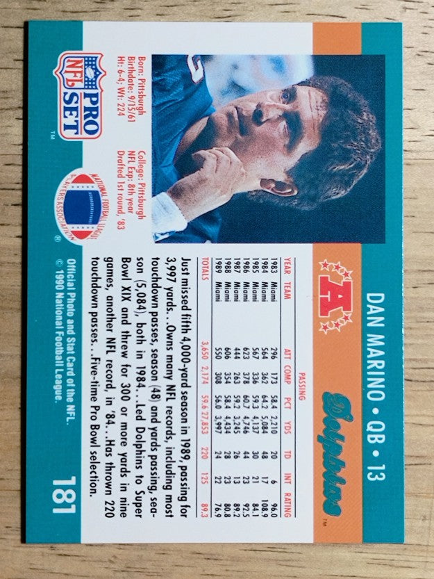 1990 Pro Set #181 Dan Marino