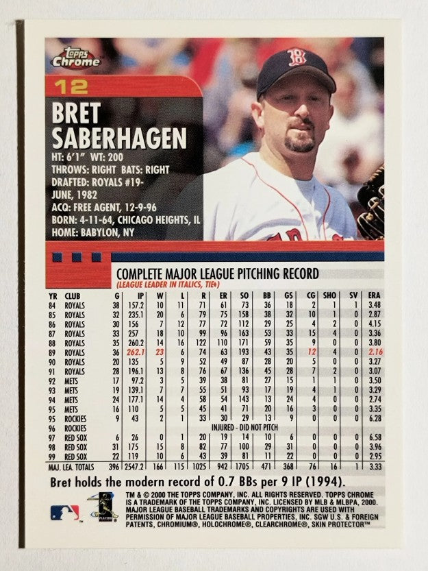 2000 Topps Chrome #12 Bret Saberhagen